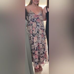 Perfect summer spaghetti strap maxi dress, Navy floral